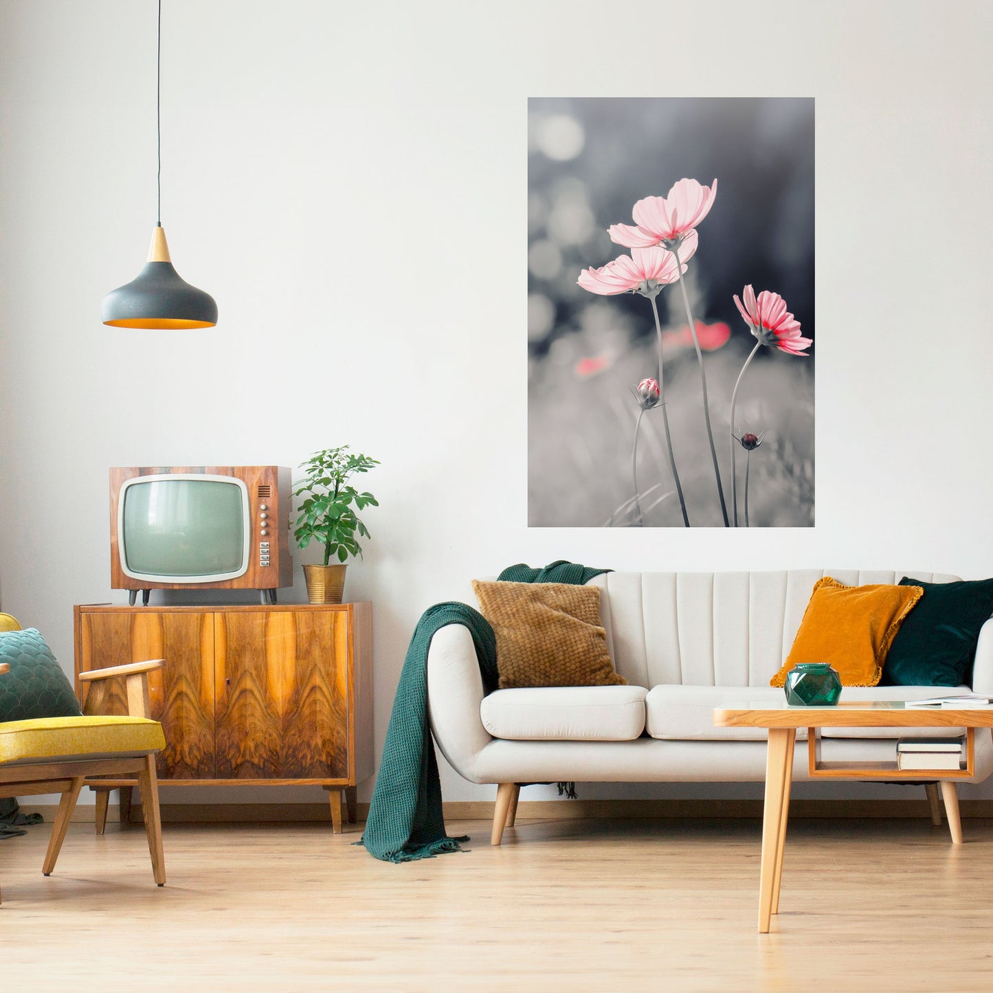 Poster verticale staccabile e attaccabile "DANZA DEI PETALI SOTTILE"