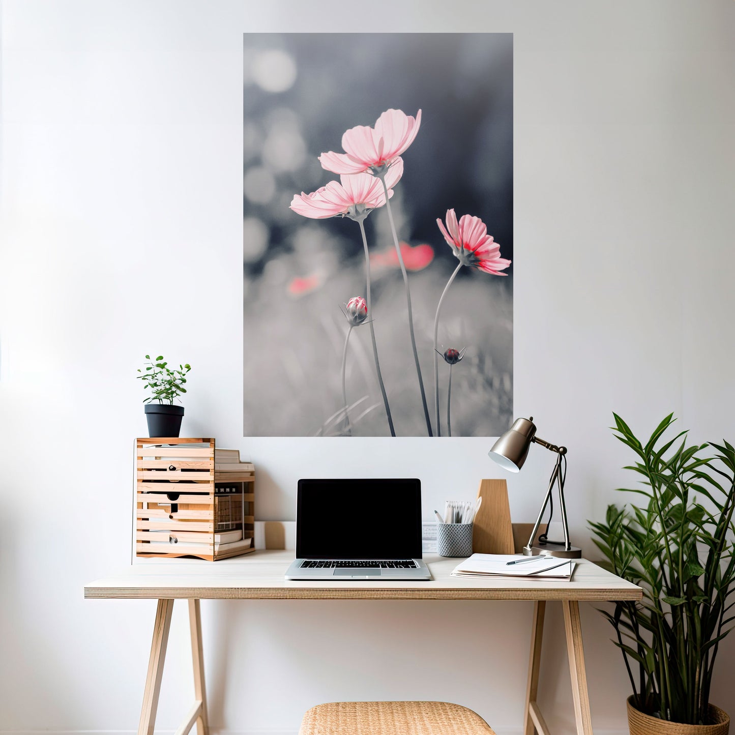 Poster verticale staccabile e attaccabile "DANZA DEI PETALI SOTTILE"