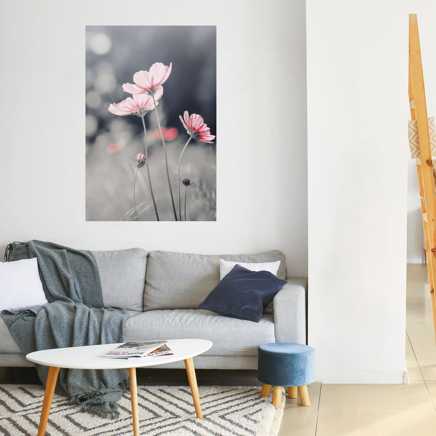 Poster verticale staccabile e attaccabile "DANZA DEI PETALI SOTTILE"