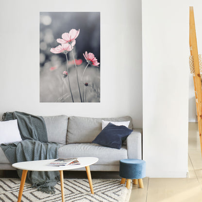 Poster verticale staccabile e attaccabile "DANZA DEI PETALI SOTTILE"