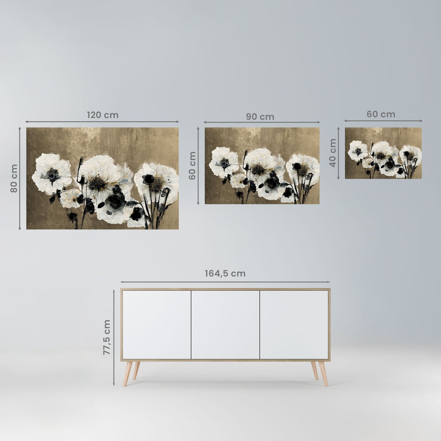 Poster orizzontale staccabile e attaccabile ARMONIA IN BIANCO