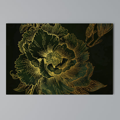 MIDNIGHT FLORAL GLIMMER Stampa su tela orizzontale