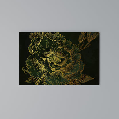 MIDNIGHT FLORAL GLIMMER Stampa su tela orizzontale