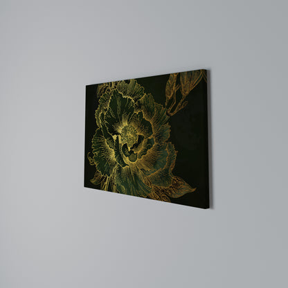 MIDNIGHT FLORAL GLIMMER Stampa su tela orizzontale