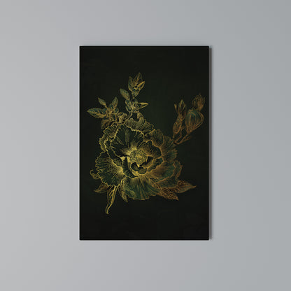 MIDNIGHT FLORAL GLIMMER Stampa su Tela Verticale