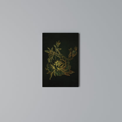 MIDNIGHT FLORAL GLIMMER Stampa su Tela Verticale