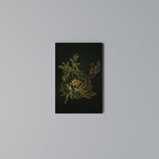 MIDNIGHT FLORAL GLIMMER Stampa su Tela Verticale