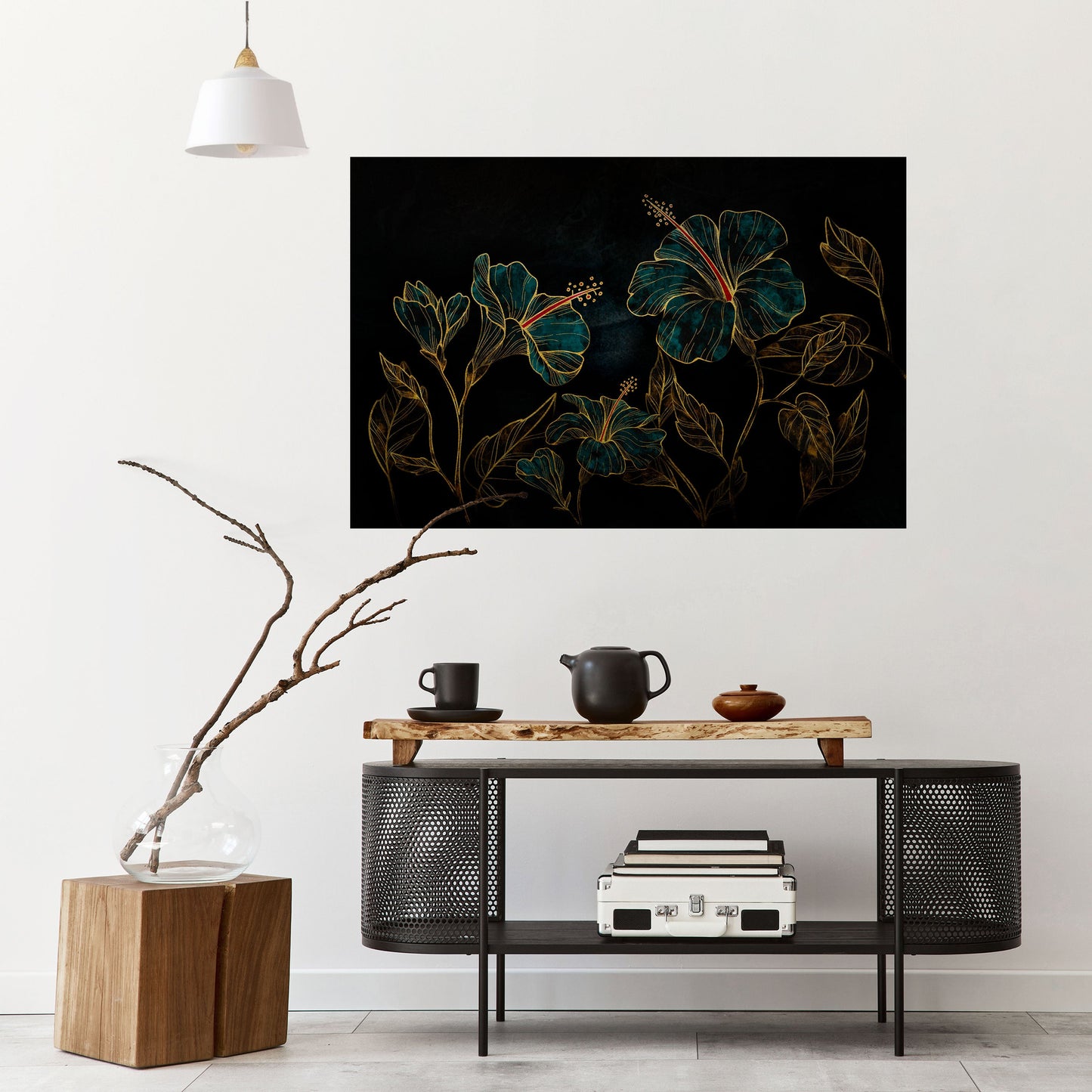 Poster orizzontale staccabile e attaccabile EMBERED BLOOM