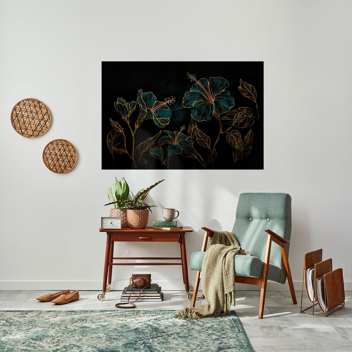 Poster orizzontale staccabile e attaccabile EMBERED BLOOM