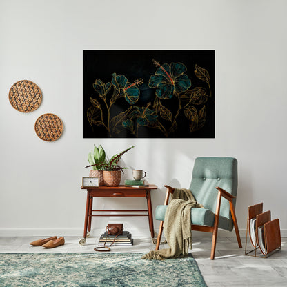 Poster orizzontale staccabile e attaccabile EMBERED BLOOM