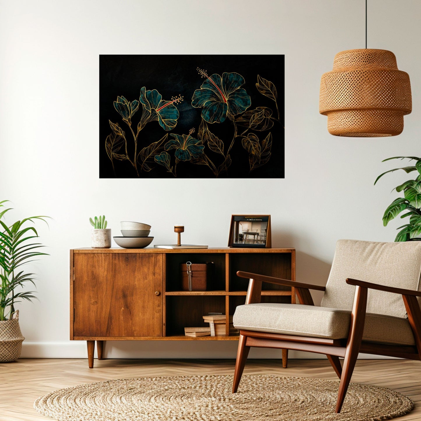 Poster orizzontale staccabile e attaccabile EMBERED BLOOM