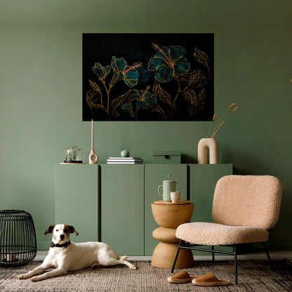 Poster orizzontale staccabile e attaccabile EMBERED BLOOM