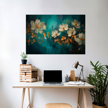 Poster orizzontale staccabile e attaccabile TRANQUIL GARDEN MUSE