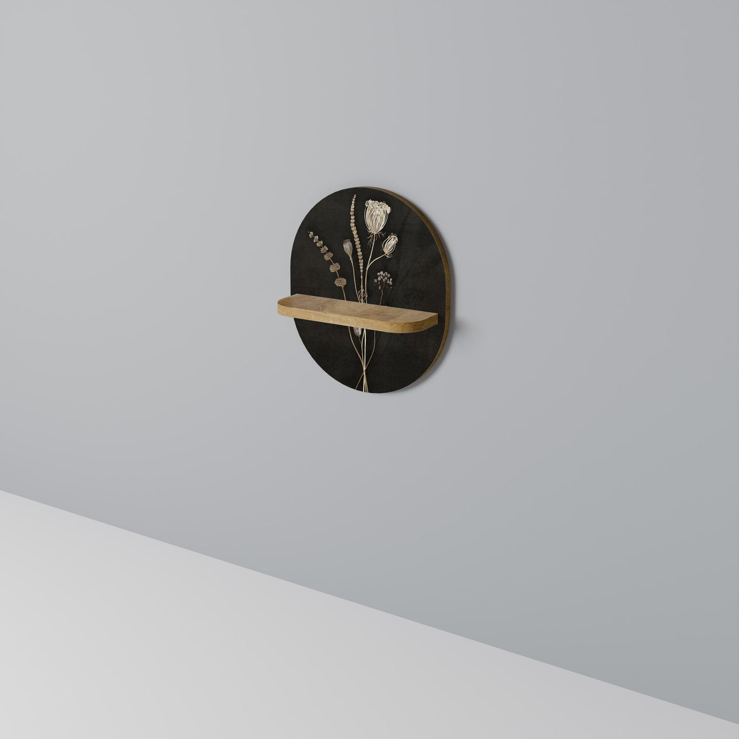 MEADOW ART. Mensola ovale in effetto rovere