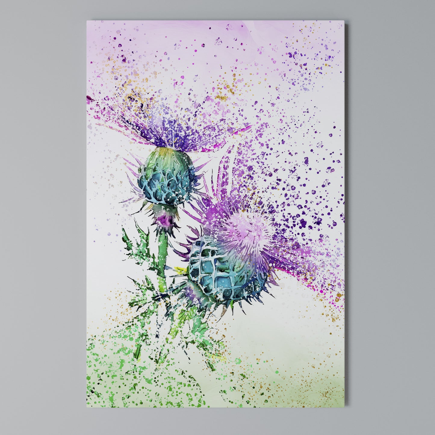 COLORFUL THISTLE DANCE Stampa su Tela Verticale