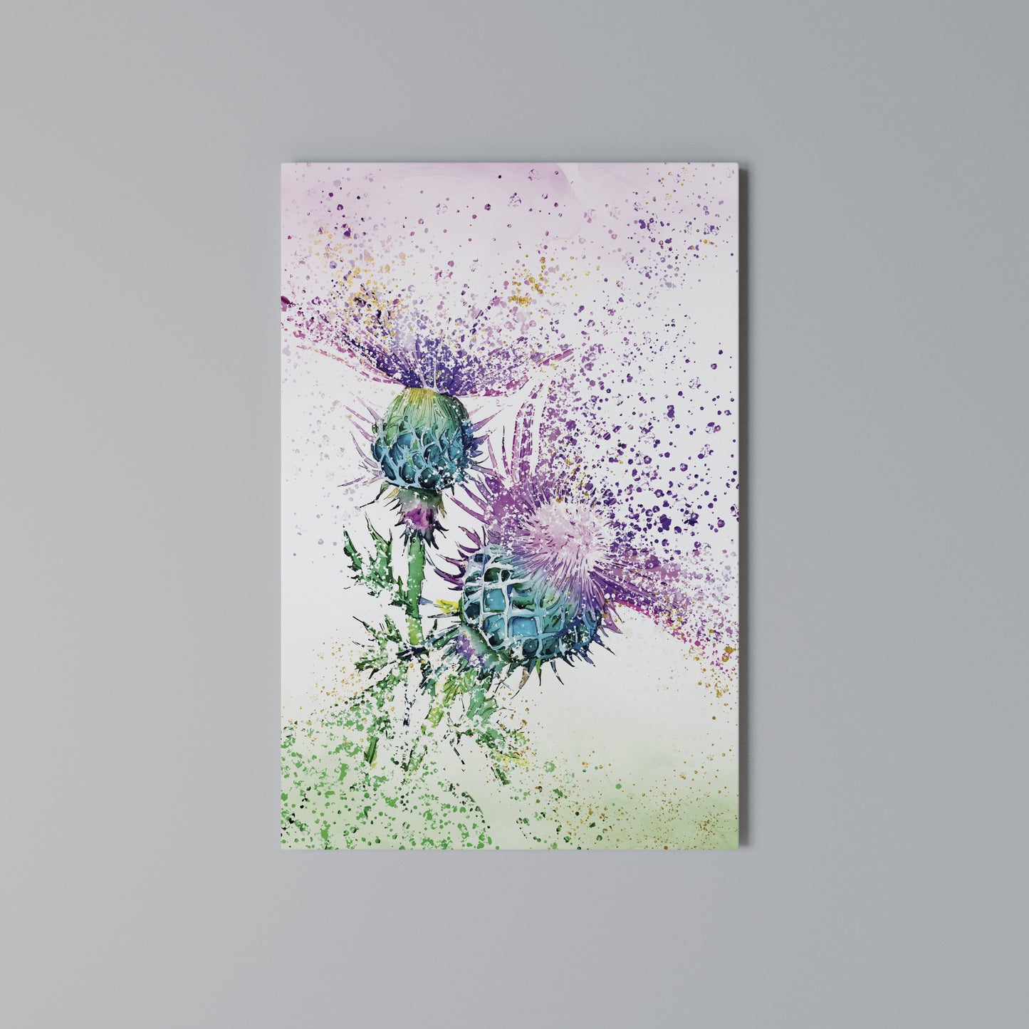 COLORFUL THISTLE DANCE Stampa su Tela Verticale