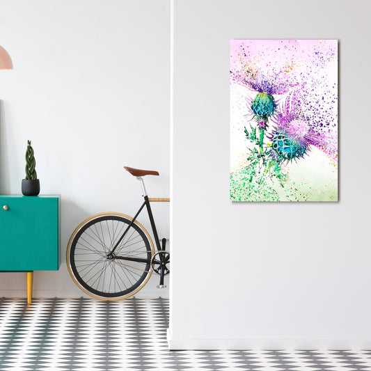 COLORFUL THISTLE DANCE Vertical Canvas Print