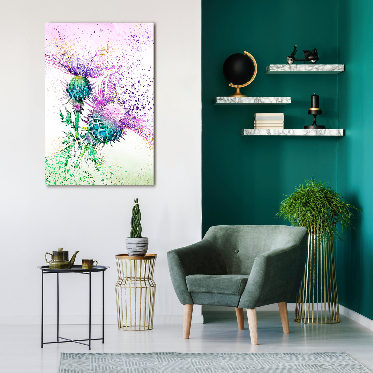 COLORFUL THISTLE DANCE Stampa su tela verticale