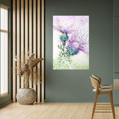 Poster verticale staccabile e attaccabile con la danza del cardo colorato