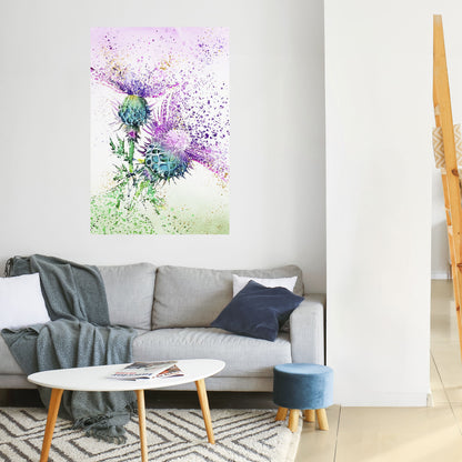 Poster verticale staccabile e attaccabile con la danza del cardo colorato