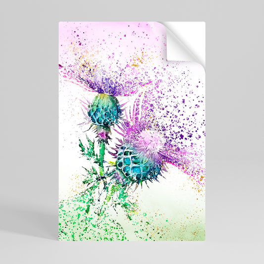 COLORFUL THISTLE DANCE Peel and Stick Vertical Poster