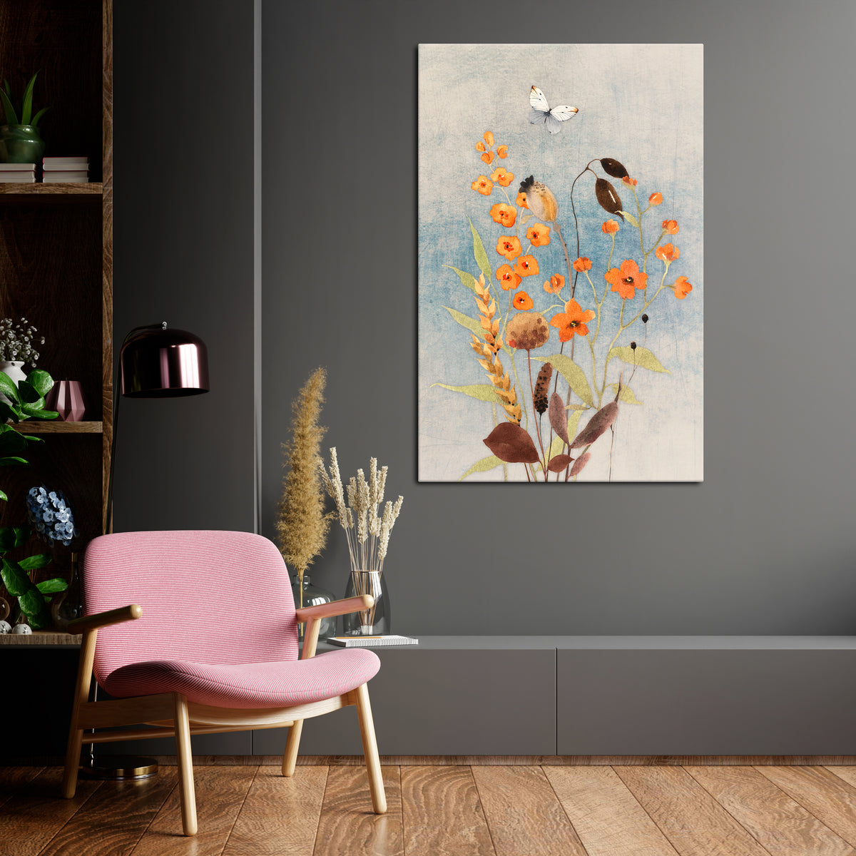 WHISPERS OF WILDFLOWERS Stampa su tela verticale