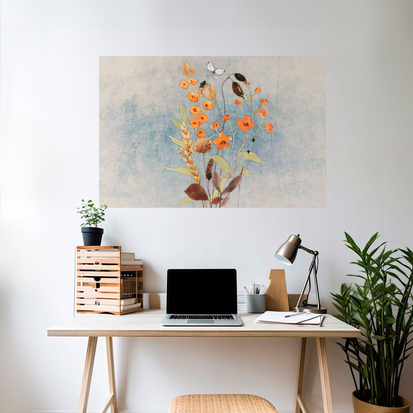Poster orizzontale staccabile e attaccabile SUSSURRI DI FIORI DI CAMPO