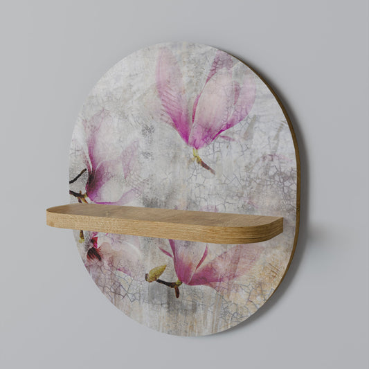 Mensola artistica ovale ASTONISHING MAGNOLIA in effetto rovere