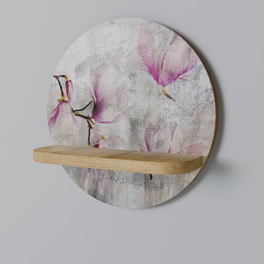 Mensola rotonda ASTONISHING MAGNOLIA in effetto rovere