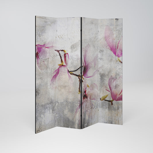 Divisorio decorativo per ambienti a 4 pannelli ASTONISHING MAGNOLIA