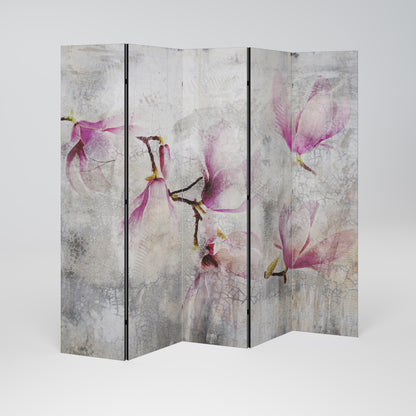Divisorio decorativo per ambienti a 5 pannelli ASTONISHING MAGNOLIA