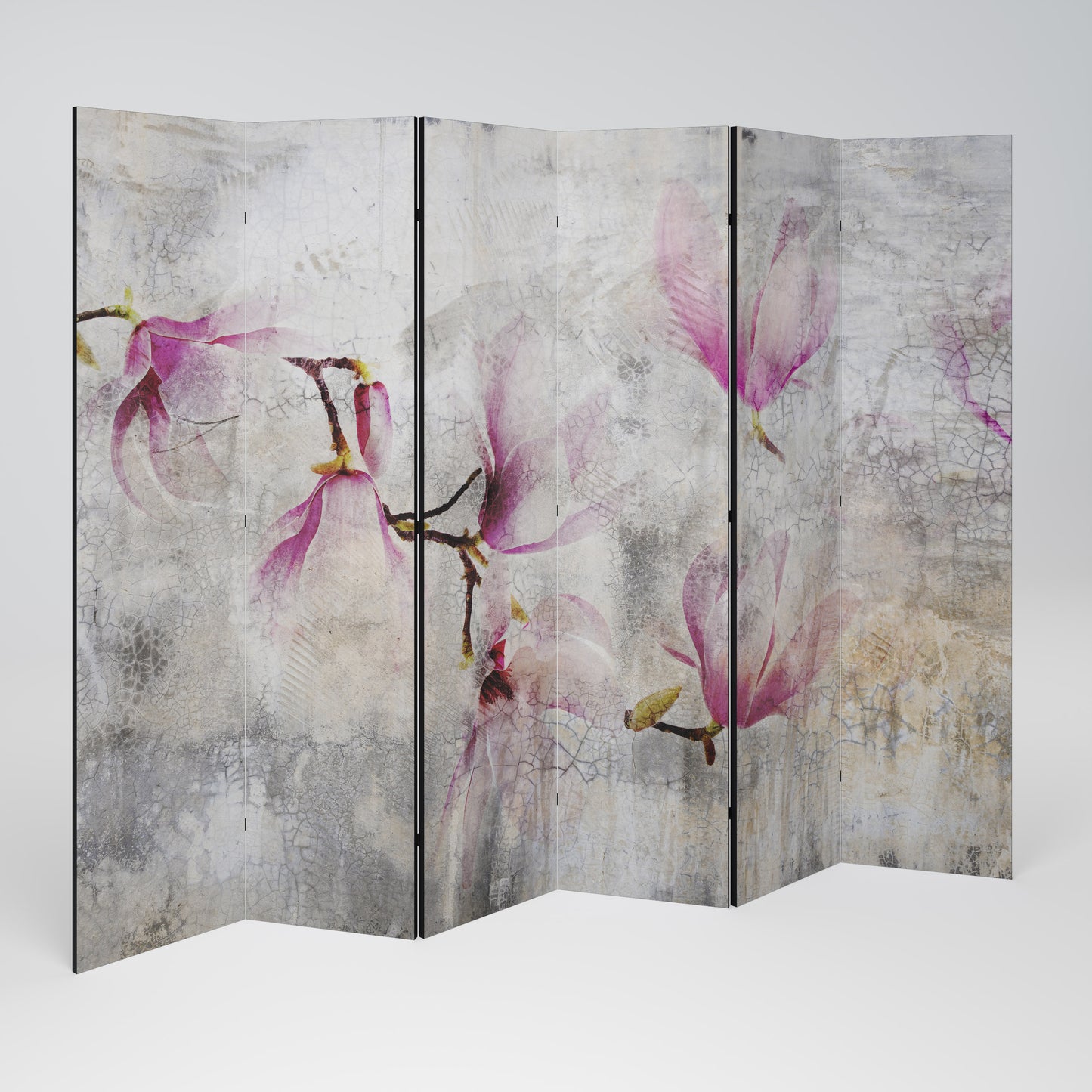 ASTONISHING MAGNOLIA - Divisorio decorativo per ambienti a 6 pannelli