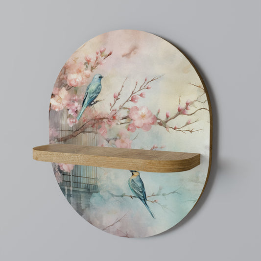 Mensola ovale CHERRY BIRDSONG in effetto rovere