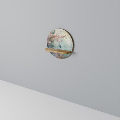 Mensola rotonda CHERRY BIRDSONG in effetto rovere