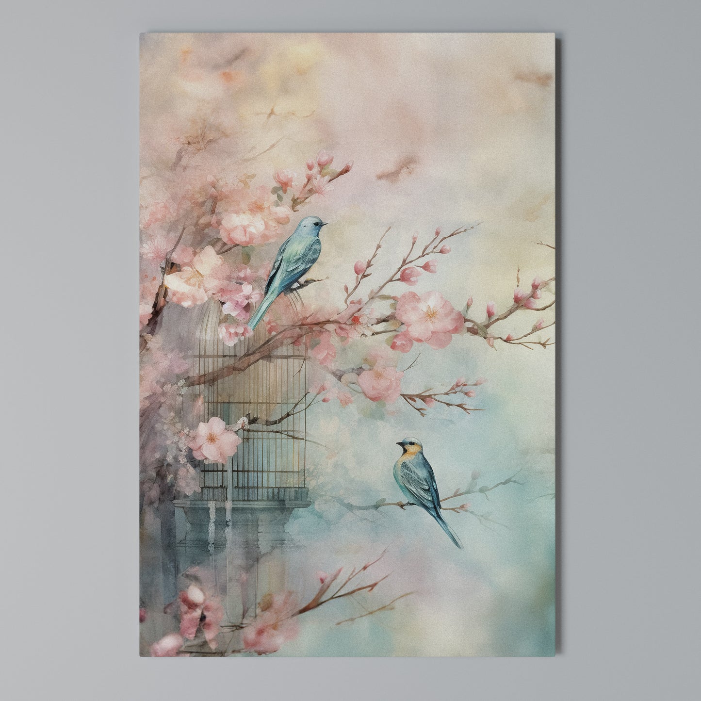 CHERRY BIRDSONG Stampa su Tela Verticale