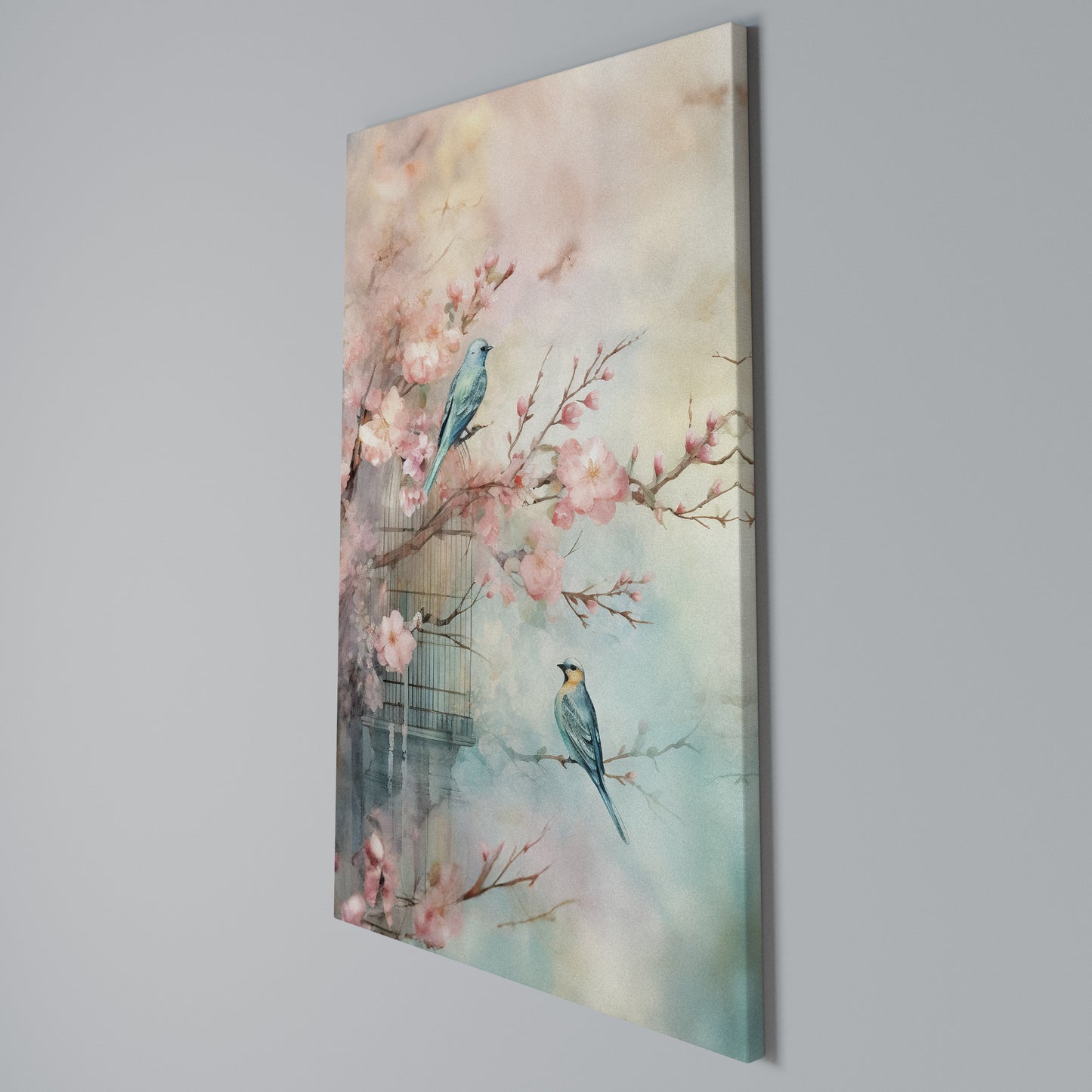 CHERRY BIRDSONG Stampa su Tela Verticale