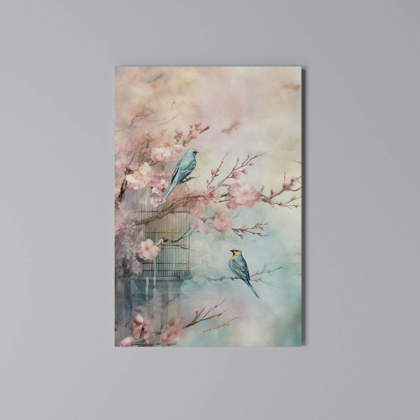 CHERRY BIRDSONG Stampa su Tela Verticale