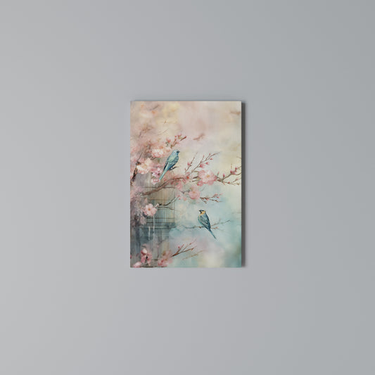 CHERRY BIRDSONG Stampa su Tela Verticale