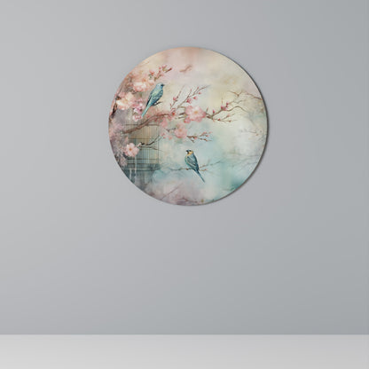 CHERRY BIRDSONG Round Wall Art