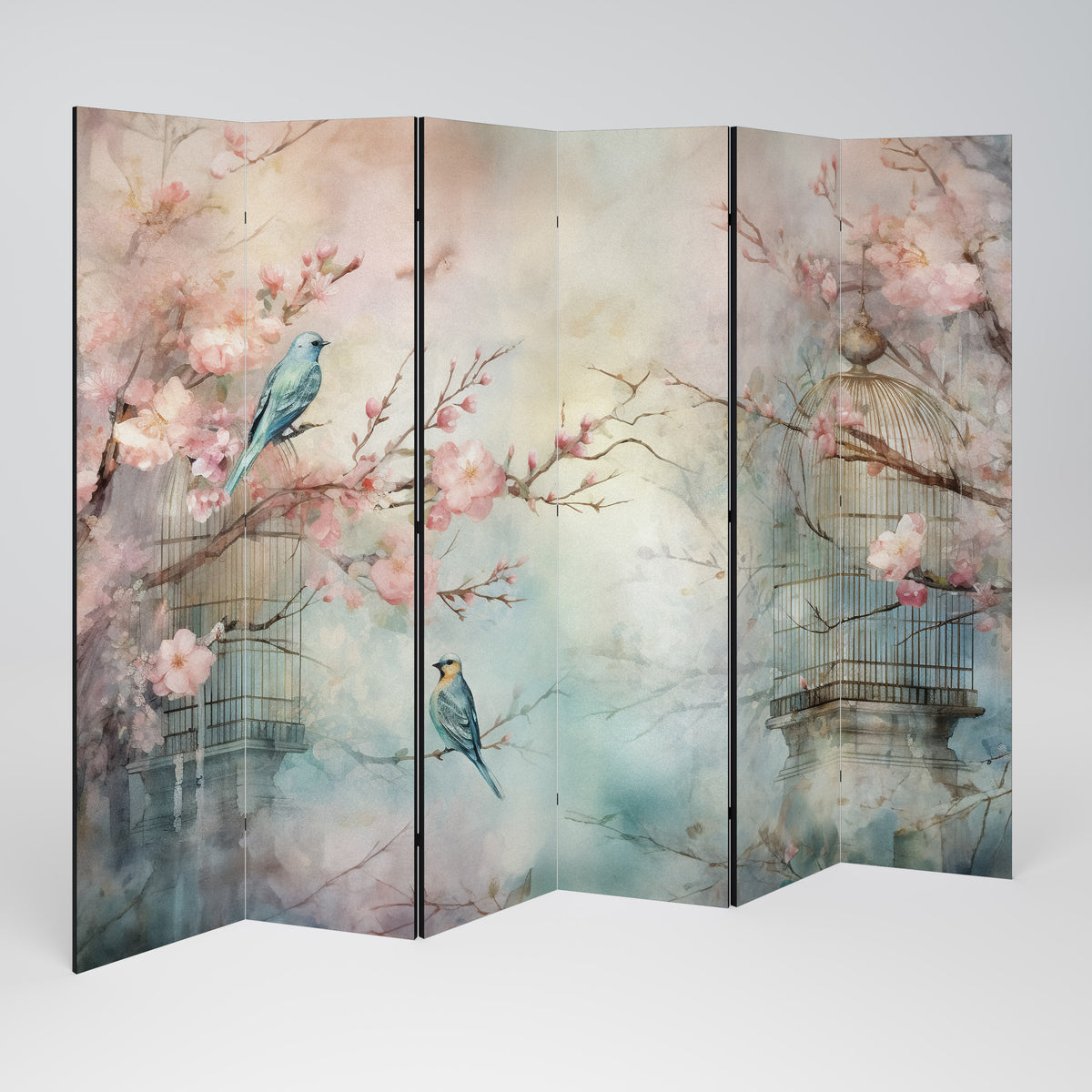 CHERRY BIRDSONG Paravento Decorativo a 6 Pannelli
