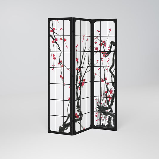 Divisorio decorativo per ambienti a 3 pannelli JAPANESE BLOSSOMS