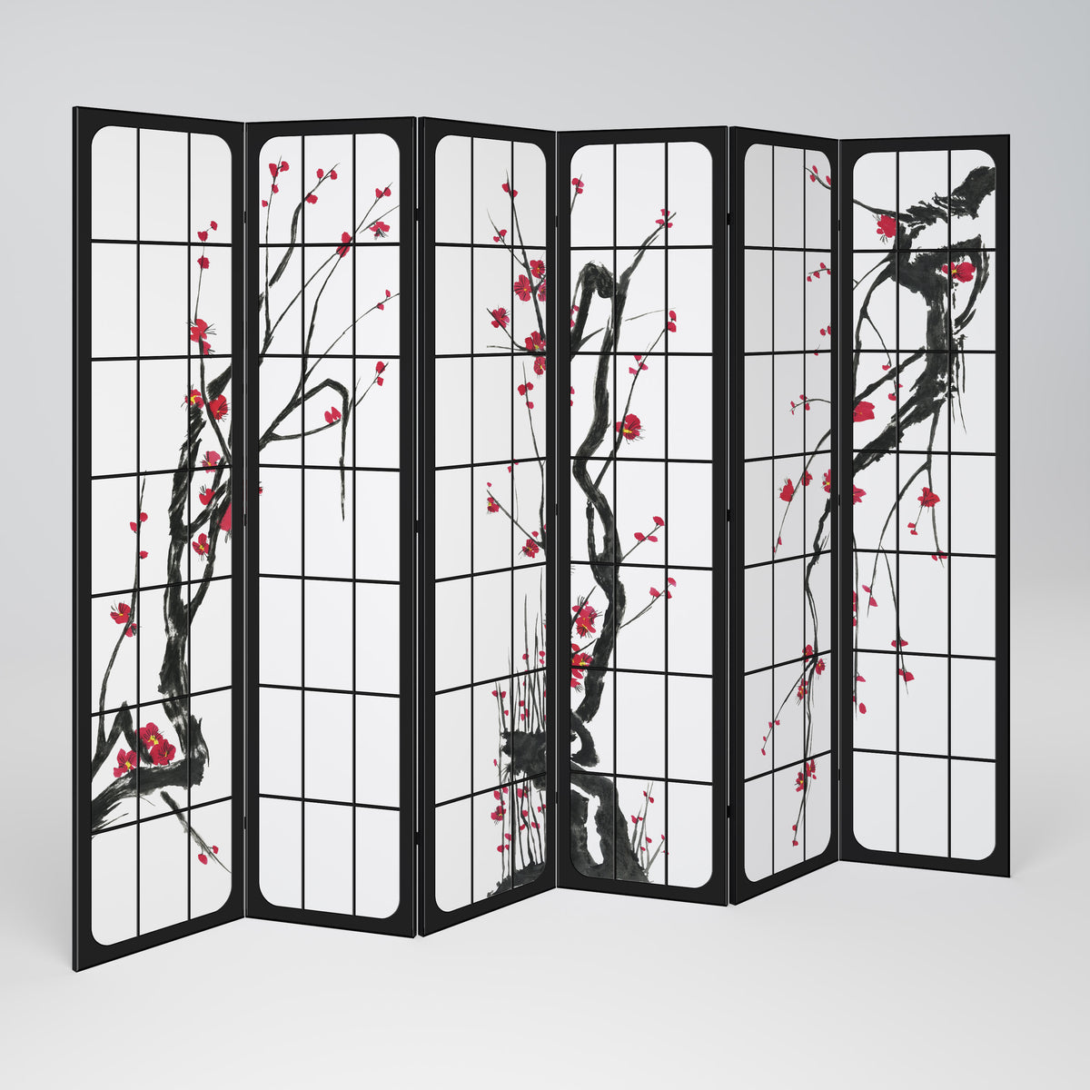 JAPANESE BLOSSOMS Decorative 6-Panel Room Divider