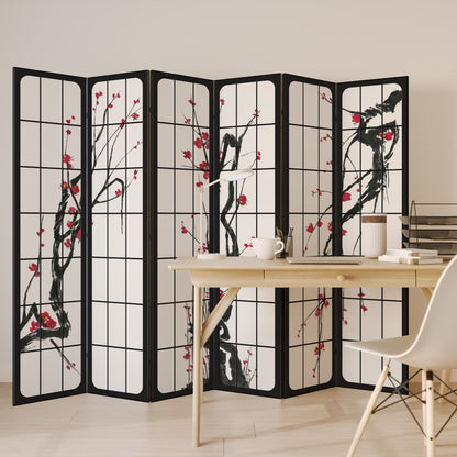 Divisorio decorativo per ambienti a 6 pannelli JAPANESE BLOSSOMS