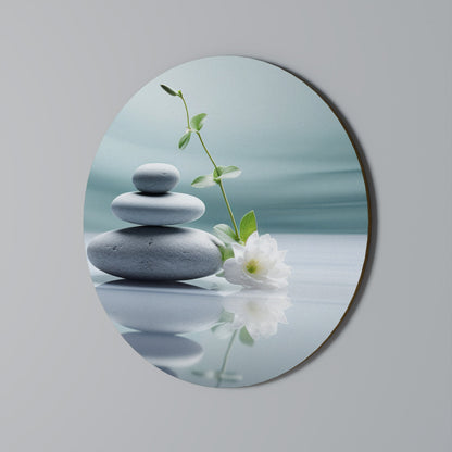 Arte murale rotonda TRANQUIL STONE BALANCE