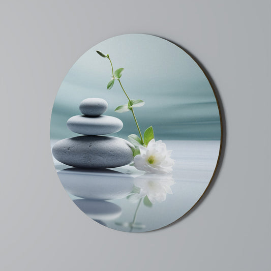 Arte murale rotonda TRANQUIL STONE BALANCE