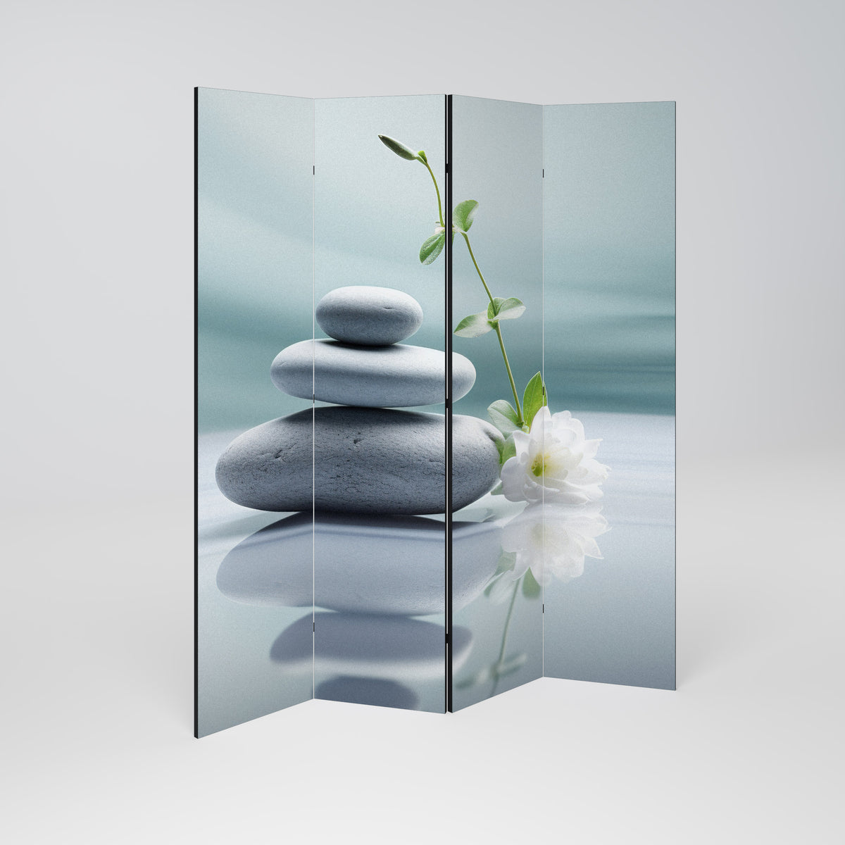 TRANQUIL STONE BALANCE Paravento Decorativo a 4 Pannelli