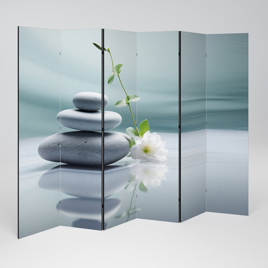 TRANQUIL STONE BALANCE Divisorio decorativo per ambienti a 6 pannelli