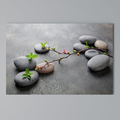 STONES AND BLOSSOMS Stampa su tela orizzontale