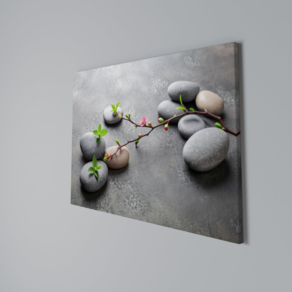STONES AND BLOSSOMS Stampa su tela orizzontale