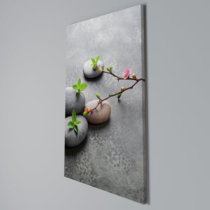 STONES AND BLOSSOMS Stampa su Tela Verticale